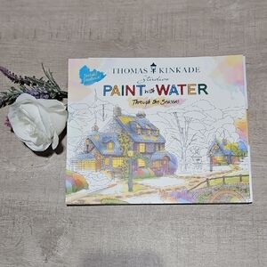 Thomas Kinkade Paint with Water Through The Seasons Book With Brush